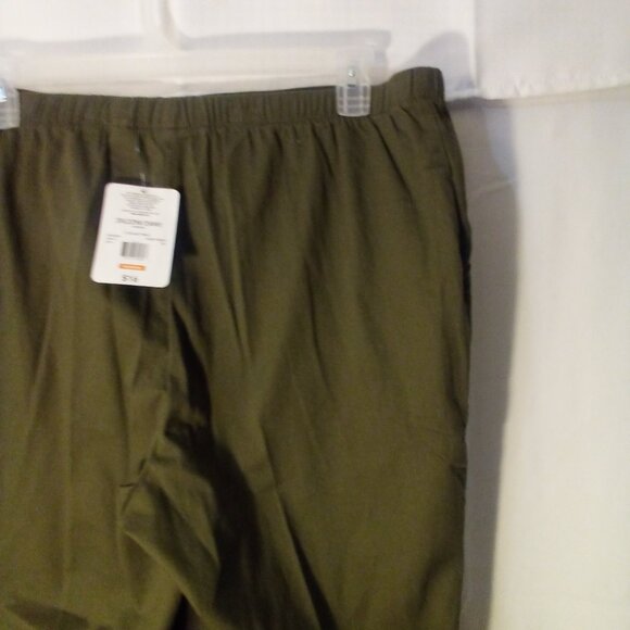 JMS Just My Size Pants Women 3X Comfort Waist Straight Leg Green - Picture 9 of 14